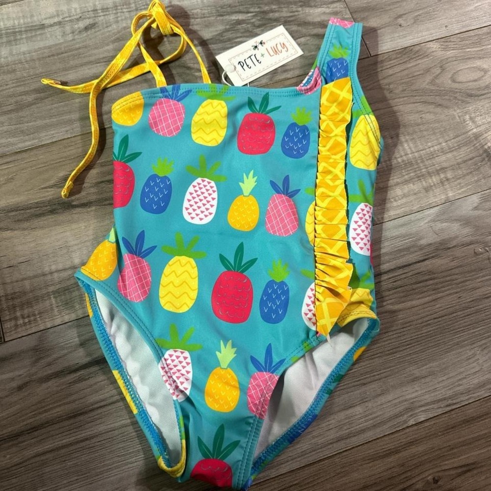 New‎ Pete & Lucy One Piece Swimsuit w/Pineapples Size 2